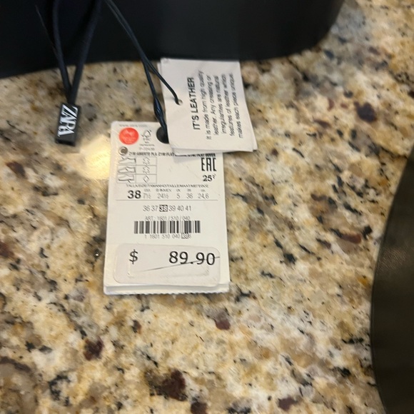 Zara all leather platform sandals size 8 NWT - Picture 5 of 10